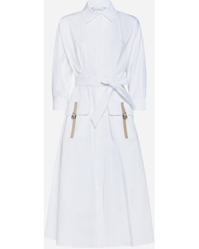 Max Mara Sibari Cotton-blend Shirt Dress - White
