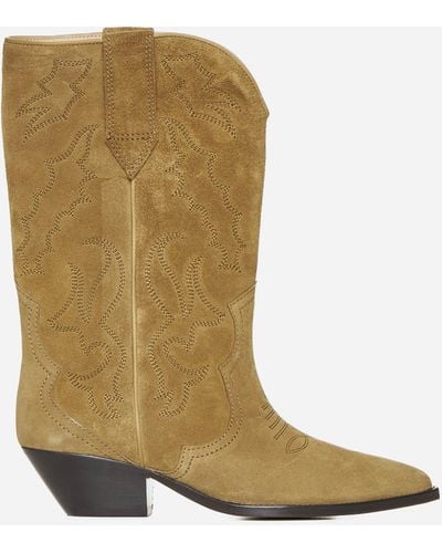 Isabel Marant Duerto Suede Ankle Boots - Green
