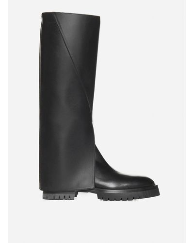 Ann Demeulemeester Jay 50 Detachable-cuff Leather Boots - Black