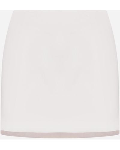 Sportmax Adelchi Double Layer Silk Miniskirt - White