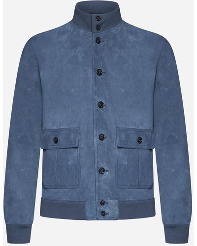 Blue Suede Jackets for Men - Up to 70% off | Lyst