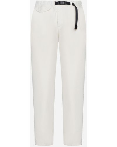 White Sand Belted Cotton Pants - White