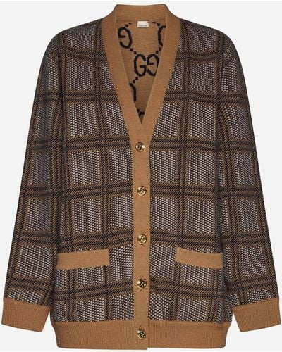 Gucci Reversible Wool Cardigan - Brown