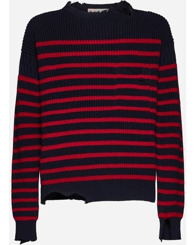 Marni Striped Fisherman Sweater - Red