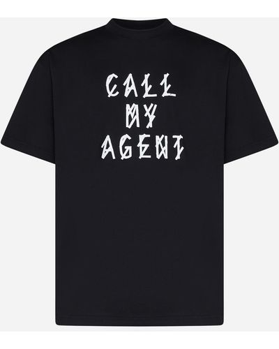 44 Label Group Call My Agent Cotton T-shirt - Black