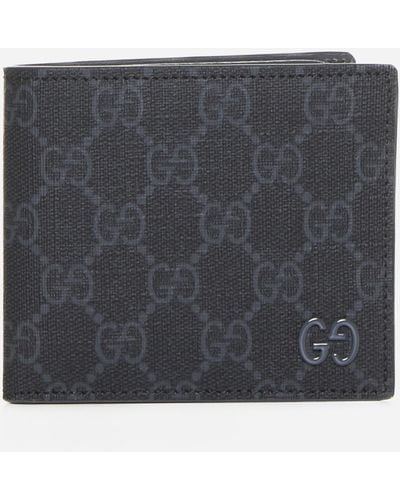 Gucci GG Fabric And Leather Bifold Wallet - Grey