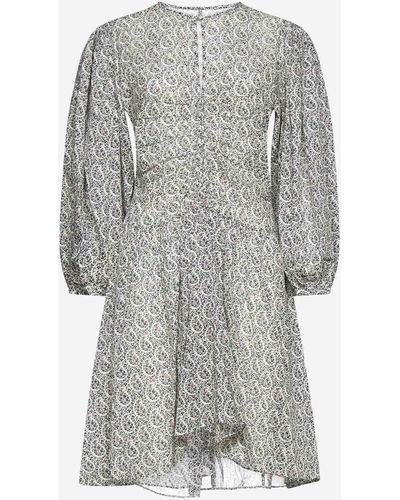 Isabel Marant Marili Paisley Print Cotton Dress - Gray