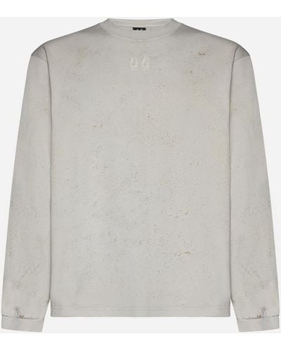 44 Label Group Back Holes Cotton Sweatshirt - White