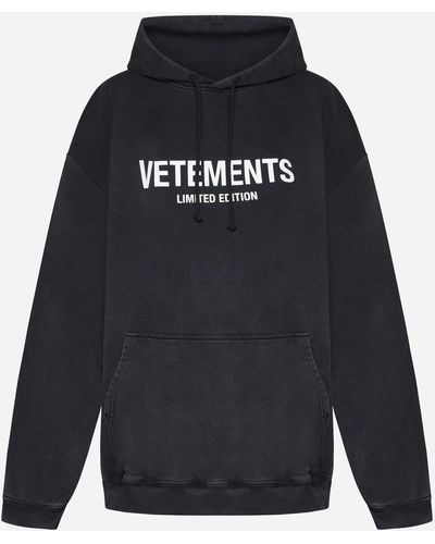 Vetements Limited Edition Logo Cotton-blend Hoodie - Black