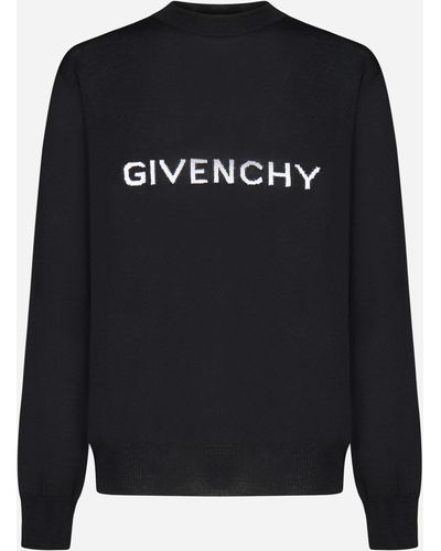 Givenchy Logo Lambswool And Cashmere Jumper - Black