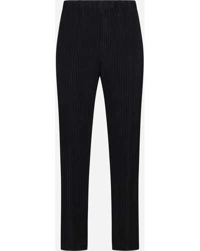 Homme Plissé Issey Miyake Pleated Fabric Trousers - Blue