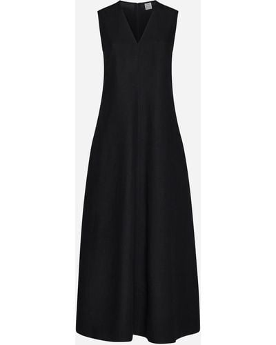 Totême Lyocell Long Dress - Black