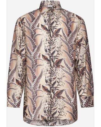 Etro Foliage Print Cotton Shirt - Multicolour
