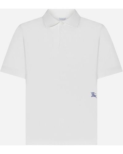 Burberry Logo Cotton Polo Shirt - White