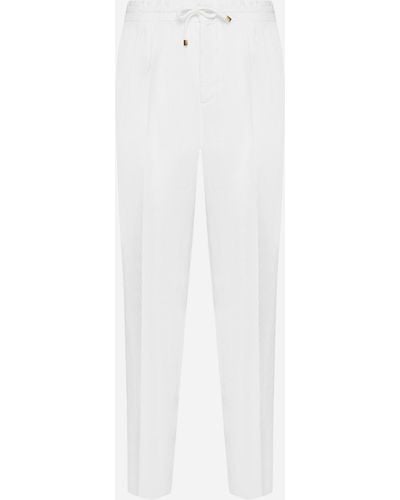 Brunello Cucinelli Linen Trousers - White