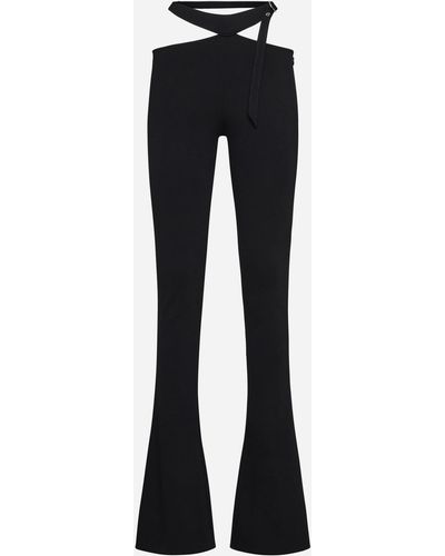 The Attico Waist-belt Rayon-blend Trousers - Black