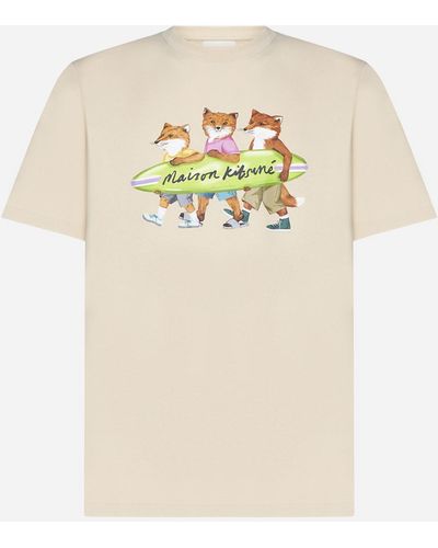 Maison Kitsuné Surfing Foxes Cotton T-shirt - White