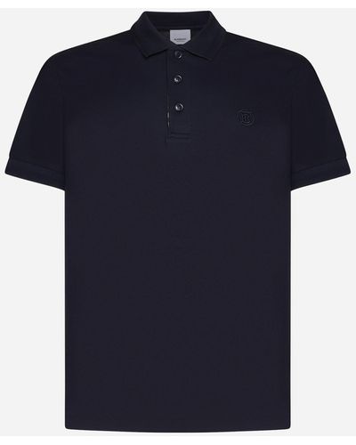 Burberry Eddie Cotton Polo Shirt - Blue