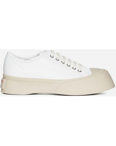 Marni Pablo Leather Sneakers - Natural