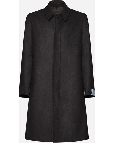 Caruso Wool Single-breasted Coat - Black