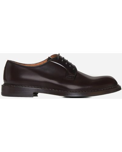 Doucal's Leather Derby Shoes - Brown