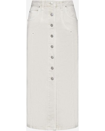 Isabel Marant Vandy Denim Midi Skirt - White