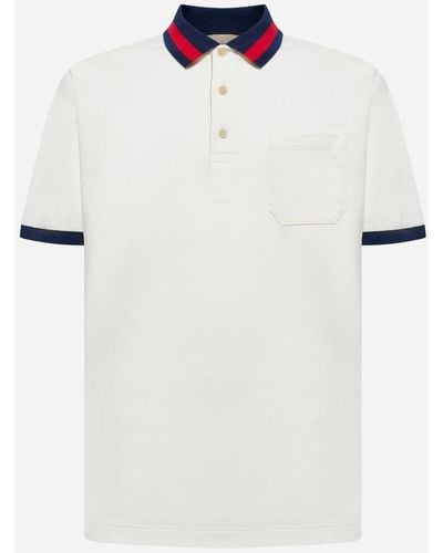Gucci Web Cotton Polo Shirt - White