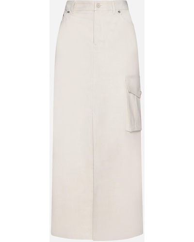 Filippa K Cotton And Linen Cargo Long Skirt - White