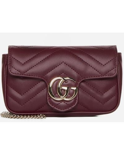 Gucci GG Marmont Super Mini Quilted Leather Bag - Purple