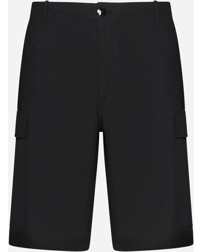 KENZO Workwear Cotton Cargo Shorts - Black