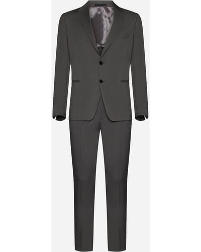 Low Brand Wool Single-breasted Suit - Black