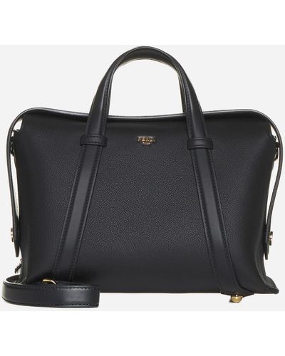 Fendi Boston 365 Medium Leather Bag - Black