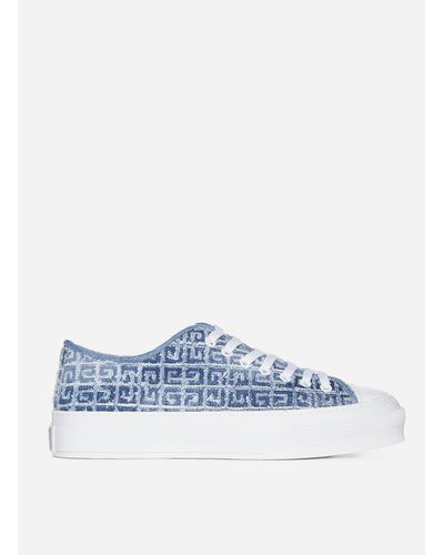 Givenchy City 4g Denim Low Trainers - Blue