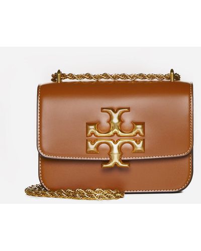 Tory Burch Eleanor Convertible Leather Small Bag - Brown