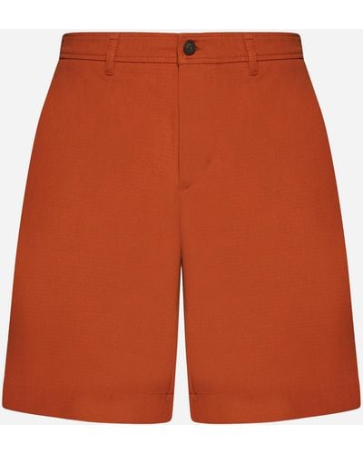 Maison Kitsuné Cotton Shorts - Orange