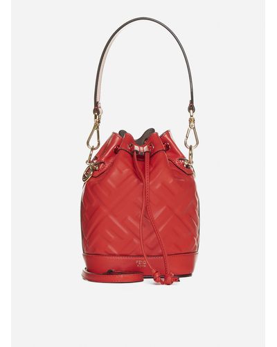 Fendi Mon Tresor Ff Leather Mini Bag - Red