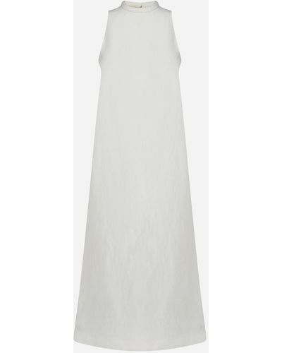 Loulou Studio Rivida Viscose And Linen Long Dress - White