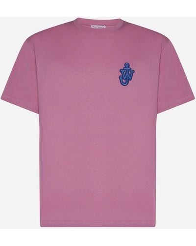 JW Anderson Anchor-patch Cotton T-shirt - Pink