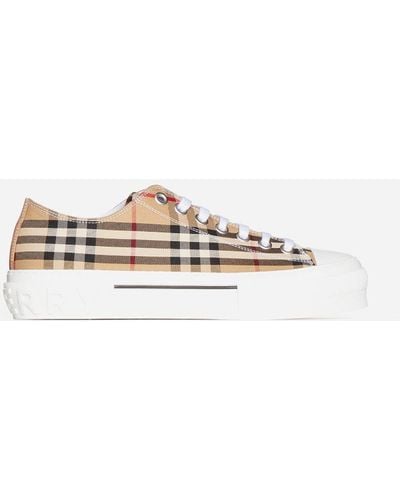 Burberry Check Canvas Trainers - White