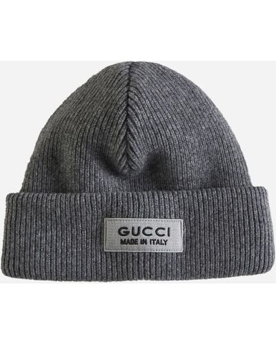 Gucci Logo Wool Beanie - Grey