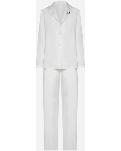 Lardini Lame' Wool Suit - White
