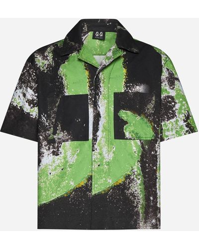 44 Label Group Corrosive Print Cotton Shirt - Green