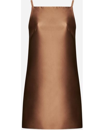 Valentino Garavani Techno Duchesse Mini Dress - Brown