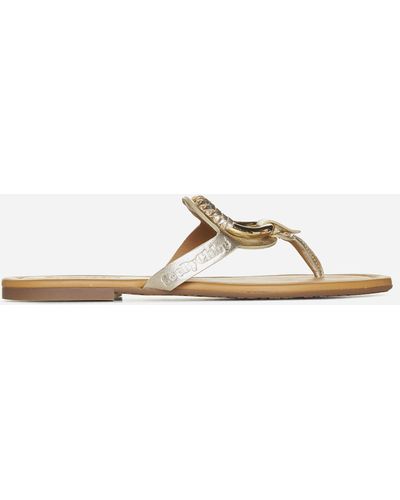 See By Chloé Hana Leather Toe-post Sandals - White
