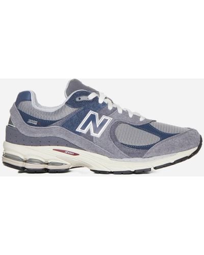 New Balance 2002 Suede, Leather And Mesh Trainers - Blue