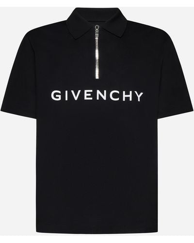 Givenchy Logo Cotton Polo Shirt - Black