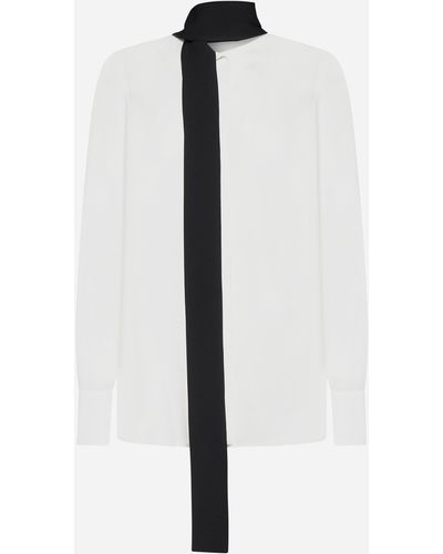 Valentino Scarf Silk Shirt - White