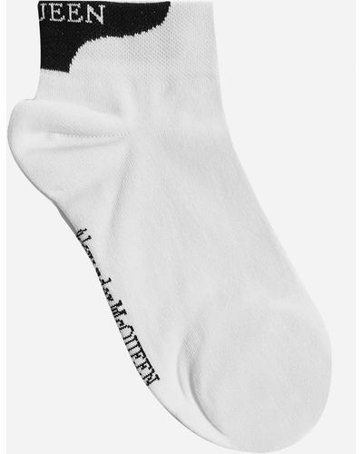Alexander McQueen Logo Cotton Mini Socks - White