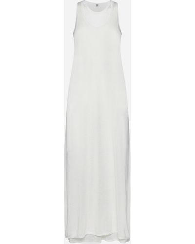 Totême Layered Knit Tank Long Dress - White