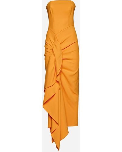 Solace London Thalia Midi Dress - Orange